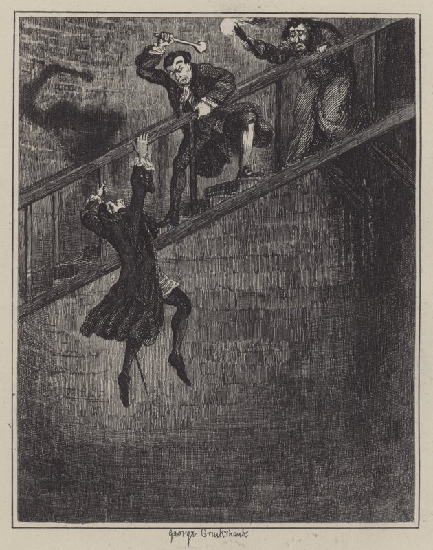 Jack Sheppard için çizim (gravür) by George (after) Cruikshank