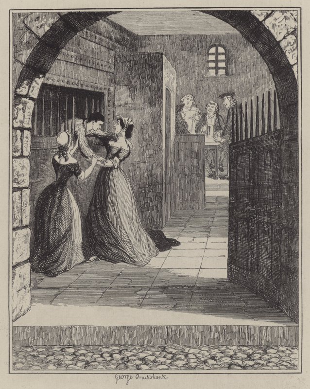 Jack Sheppard için çizim (gravür) by George (after) Cruikshank