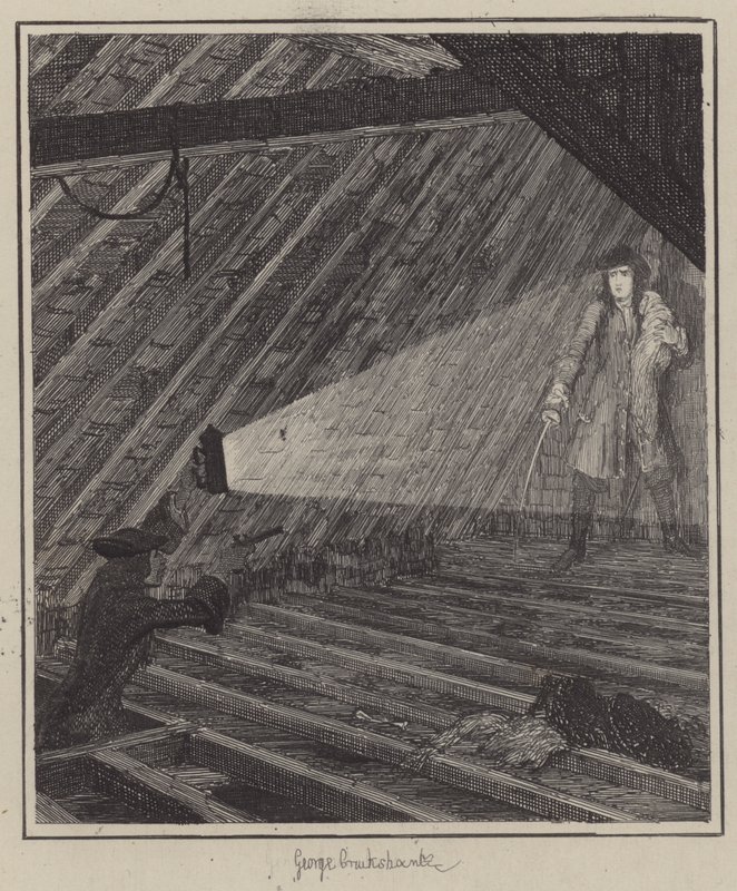 Jack Sheppard için çizim (gravür) by George (after) Cruikshank