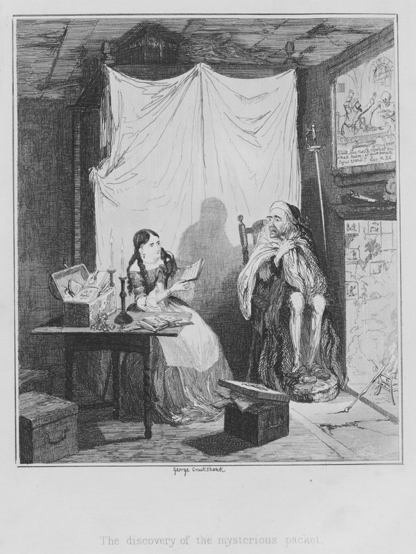 Gizemli paketin keşfi (gravür) by George (after) Cruikshank