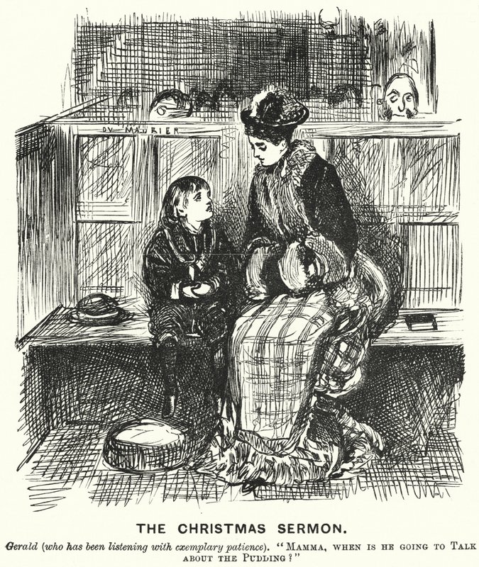 Yumruk karikatürü: Noel Vaazı (gravür) by George (after) Du Maurier