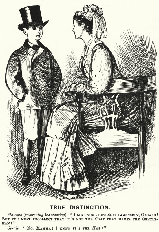 Punch karikatür: True Distinction (gravür) by George (after) Du Maurier