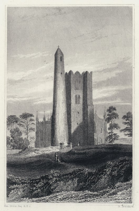 Yuvarlak Kule Çan Kulesi ve Kılıçlar Kilisesi (gravür) by George (after) Petrie