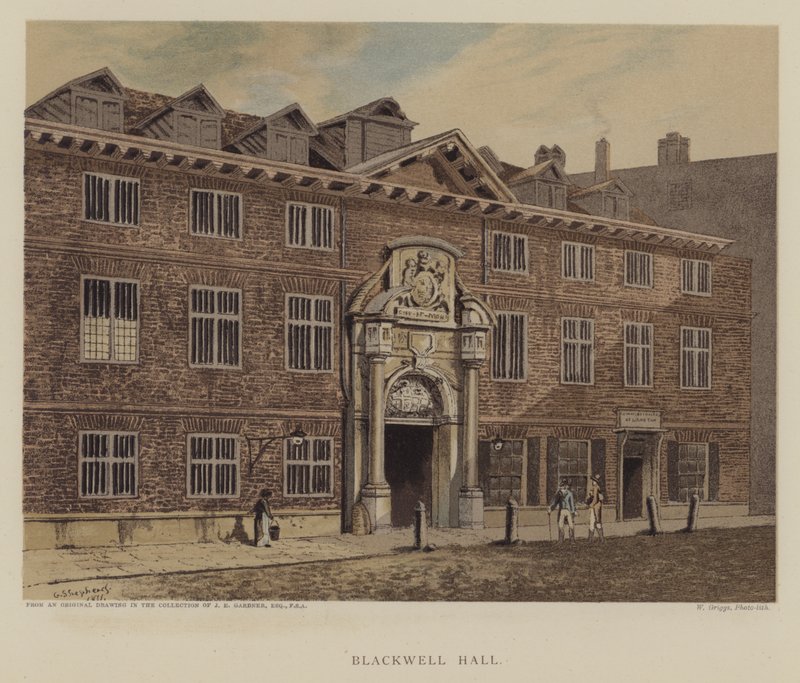 Blackwell Hall, Londra Şehri (renkli taş) by George (after) Shepherd