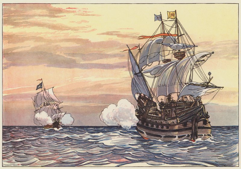 İspanyol bir tüccar bir korsan tarafından kovalanıyor by George Alfred Williams
