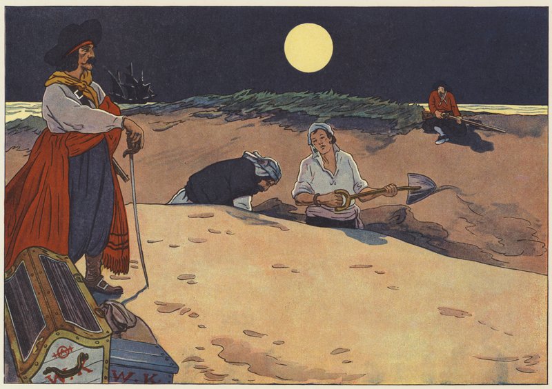 Yakında büyük bir çukur kazıldı ve hazine dikkatlice by George Alfred Williams
