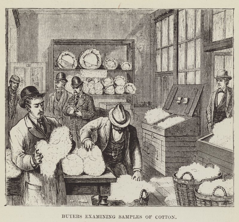 Pamuk Numunelerini İnceleyen Alıcılar by George Augustus Sala