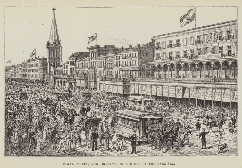 Canal Street, New Orleans, Karnaval Arifesinde by George Augustus Sala