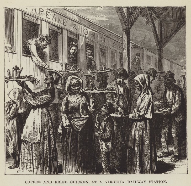 Virginia Tren İstasyonunda Kahve ve Kızarmış Tavuk by George Augustus Sala