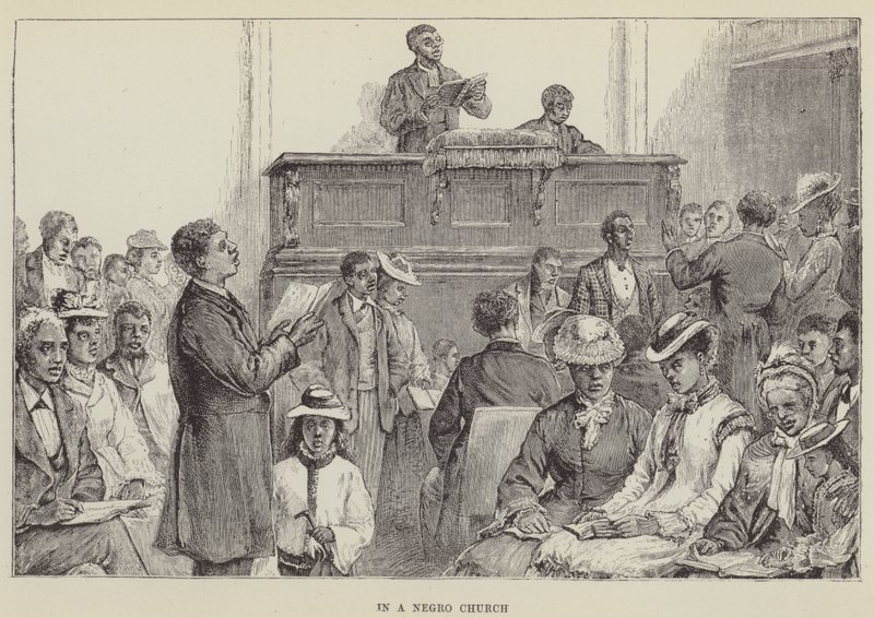 Siyah bir kilisede (gravür) by George Augustus Sala