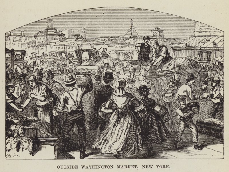 Washington Pazarı dışında, New York by George Augustus Sala