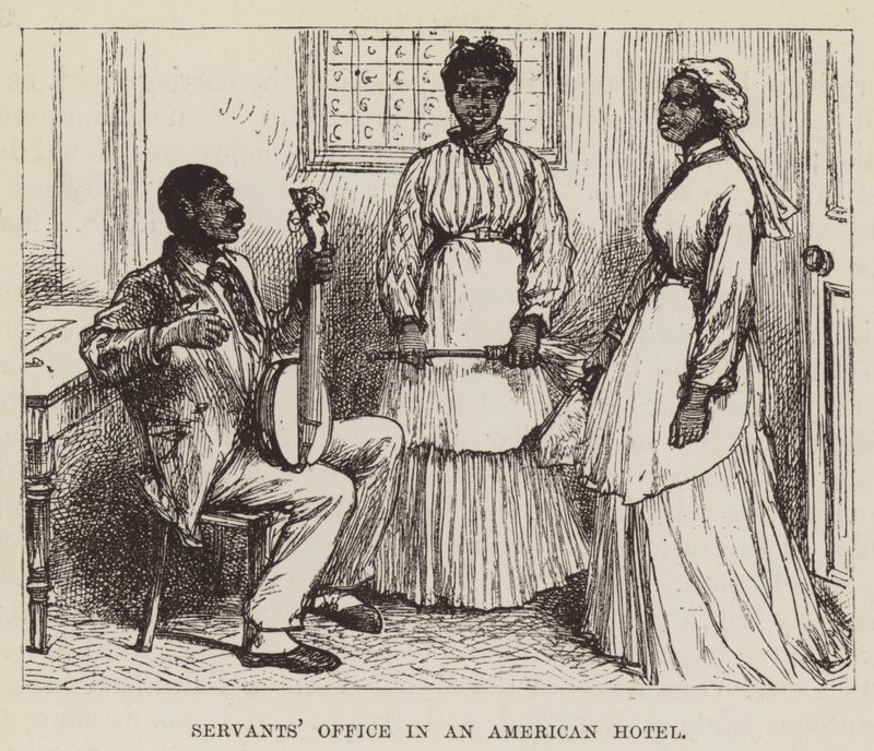 Bir Amerikan Otelinde Hizmetçiler Ofisi by George Augustus Sala