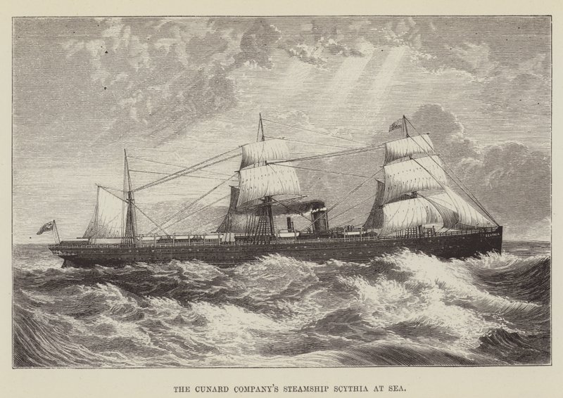 Denizde Cunard Companys Vapur Scythia by George Augustus Sala