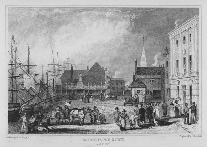 Barnstaple Quay, Devon (gravür) by George Bryant Campion