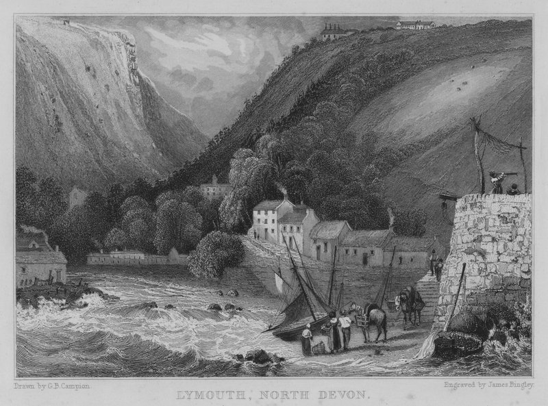 Lynmouth, Kuzey Devon (gravür) by George Bryant Campion