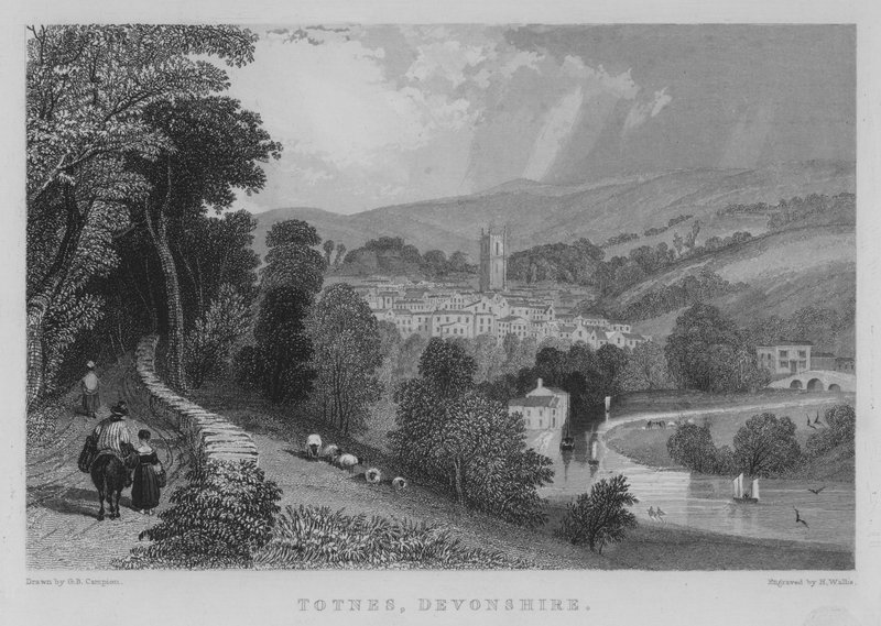 Totnes, Devonshire (gravür) by George Bryant Campion