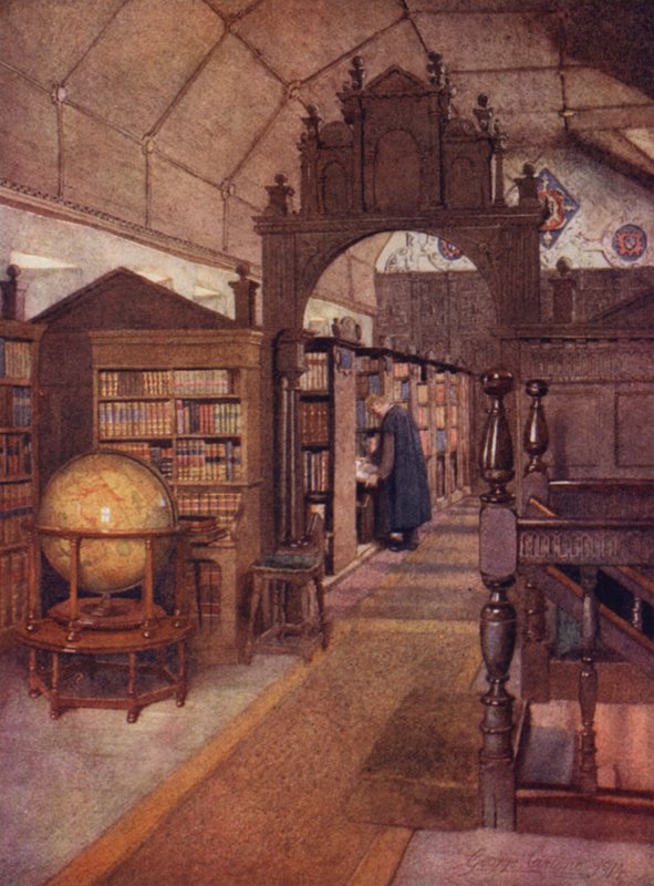 Oxford: Merton Kütüphanesi (renkli taş) by George Carline