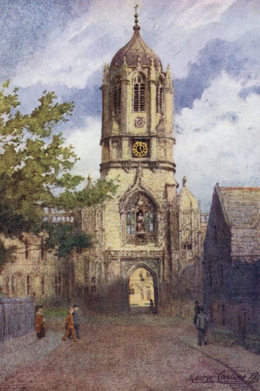 Oxford: Tom Tower, Christ Church (renkli taş) by George Carline