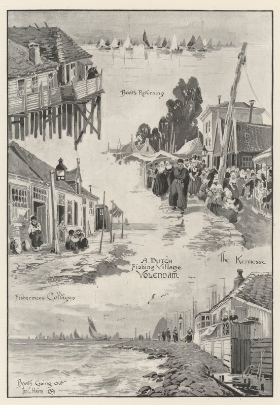 Hollandalı Bir Balıkçı Köyü Volendam by George Charles Haite