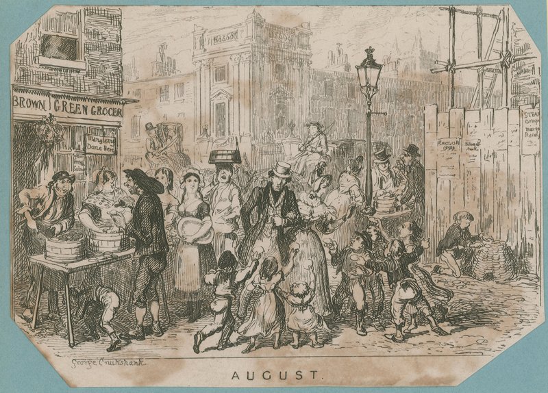 Yoğun bir pazar sahnesi by George Cruikshank