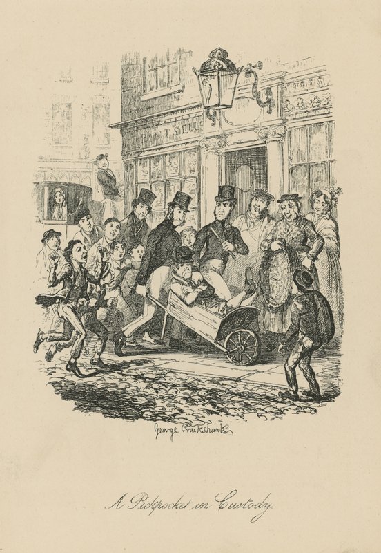 Gözaltında bir yankesici by George Cruikshank
