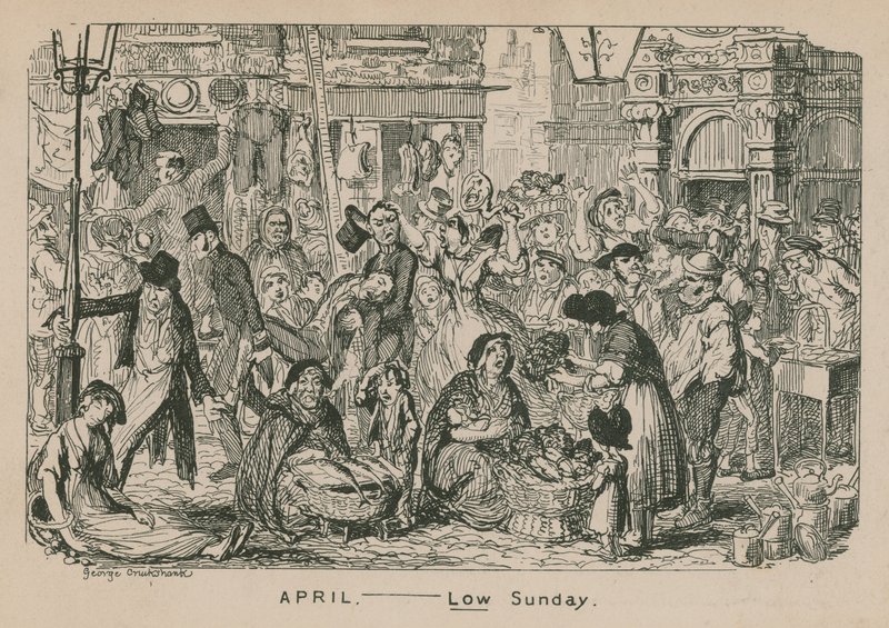 Nisan - düşük Pazar by George Cruikshank