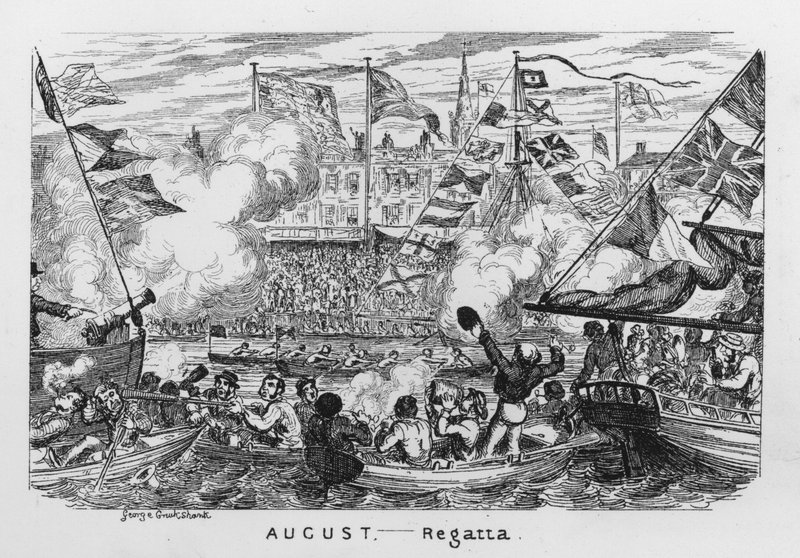 Ağustos, Regatta (gravür) by George Cruikshank