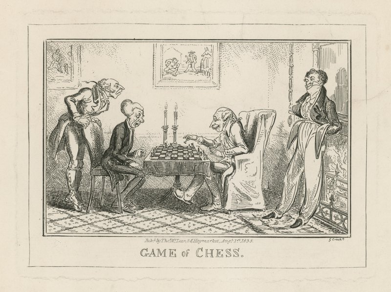 Satranç oyunu by George Cruikshank