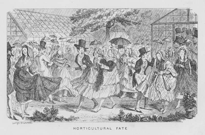 Bahçıvanlık Kaderi, yani bir şenlikte yağmur by George Cruikshank