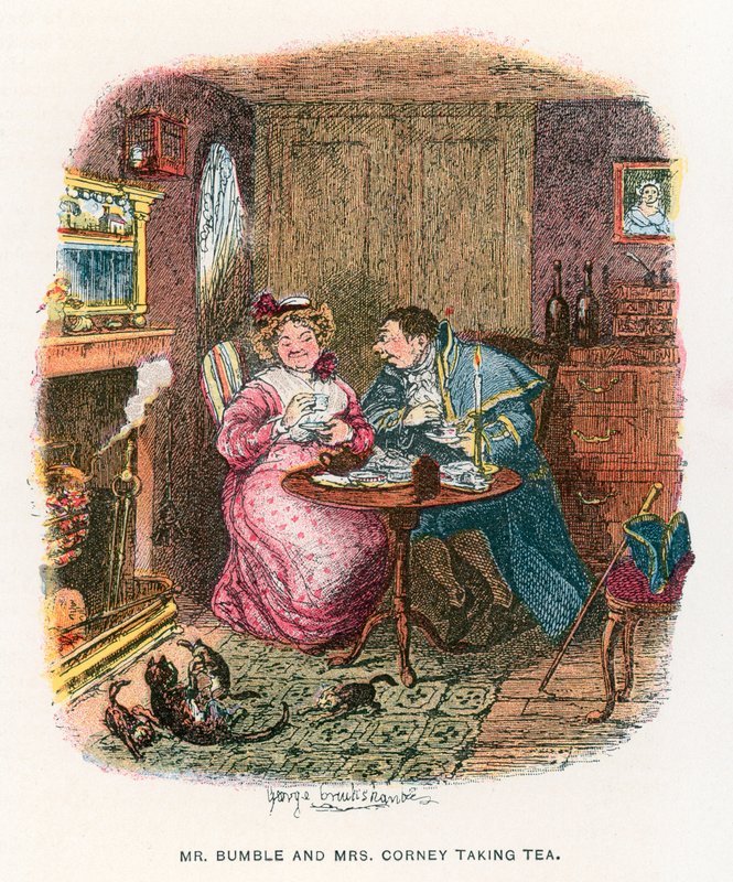 Oliver Twist için İllüstrasyon by George Cruikshank