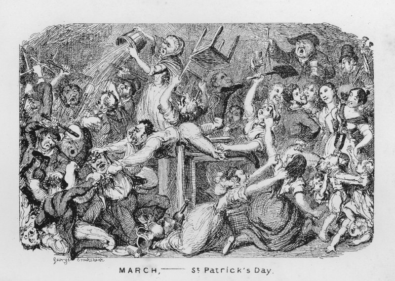Mart, Aziz Patrick Günü (gravür) by George Cruikshank