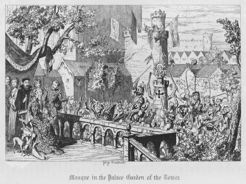 Kulenin Saray Bahçesindeki Maske (gravür) by George Cruikshank