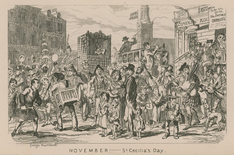 Kasım - Aziz Cecilia Günü by George Cruikshank