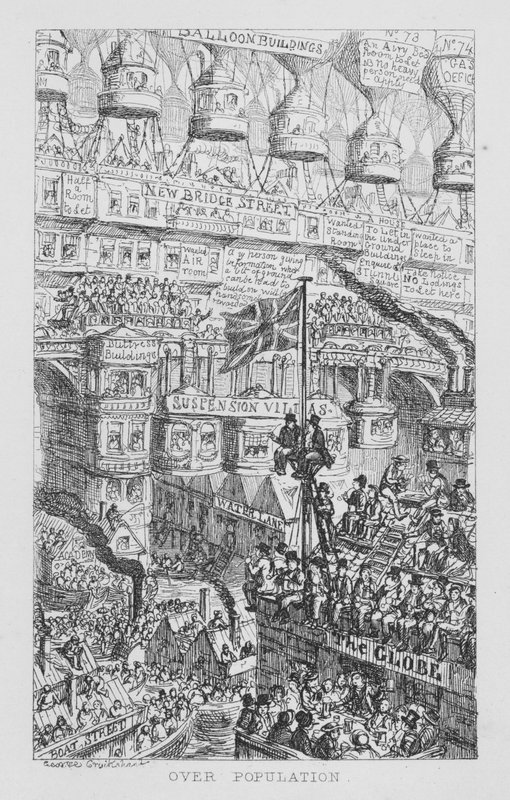 Aşırı nüfus (gravür) by George Cruikshank