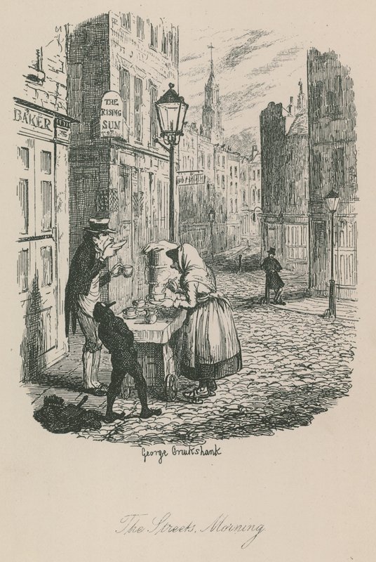 ಲಂಡನ್ ಜೀವನದ ದೃಶ್ಯ: ಬೀದಿಗಳು - ಬೆಳಿಗ್ಗೆ ಟರ್ಕಿ by George Cruikshank