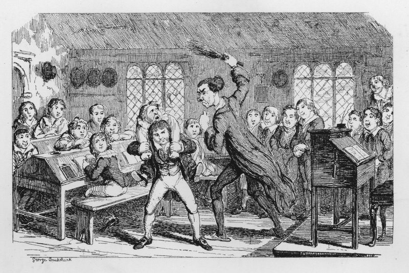 okul kırbaçlama by George Cruikshank