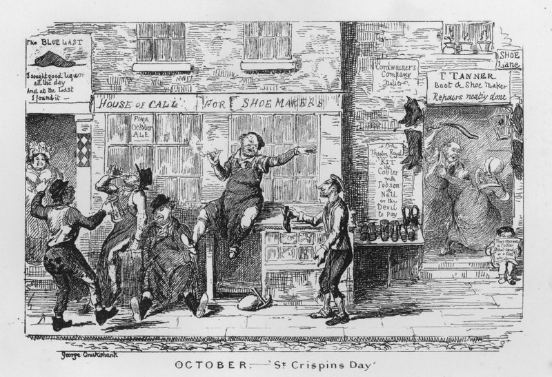 Aziz Crispin Günü (gravür) by George Cruikshank