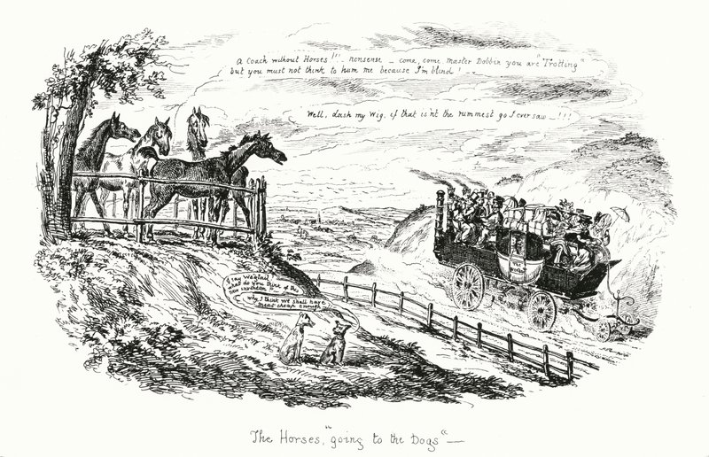 Köpeklere Giden Atlar (gravür) by George Cruikshank