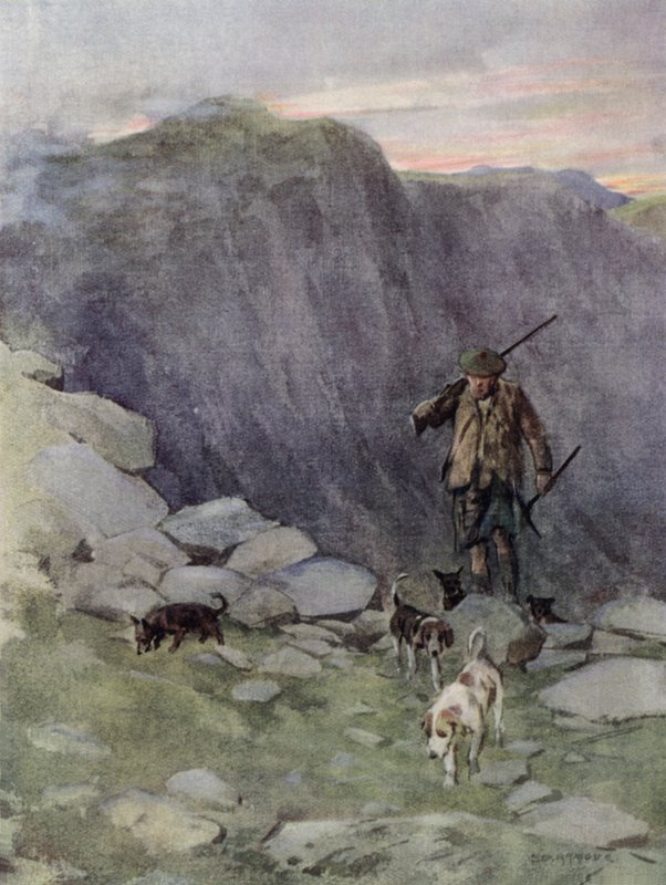 Highland tilki avcısı (renkli taş) by George Denholm Armour