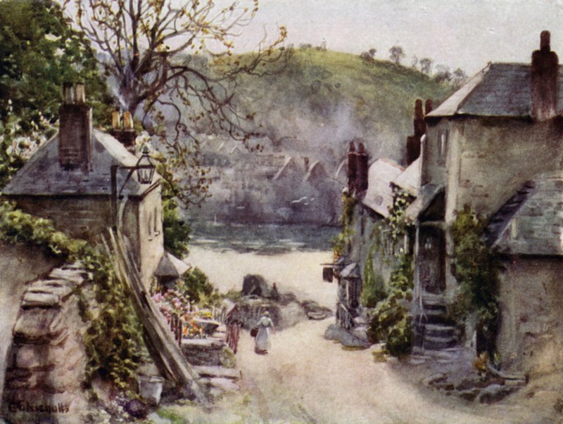 Bodinnick Feribotu, Fowey (renkli taş) by George Franck Nicholls