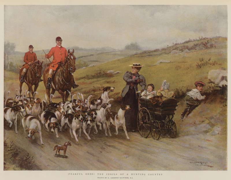 Korkunç ihtimal! Bir Av Ülkesinin Tehlikeleri (chromolitho) by George Goodwin Kilburne