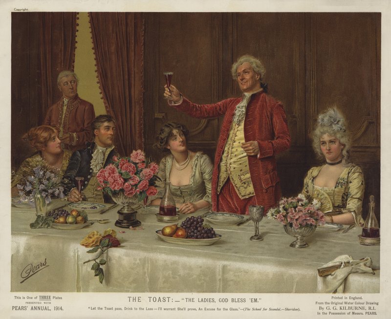 Tost: Hanımlar, Tanrı onları korusun. by George Goodwin Kilburne