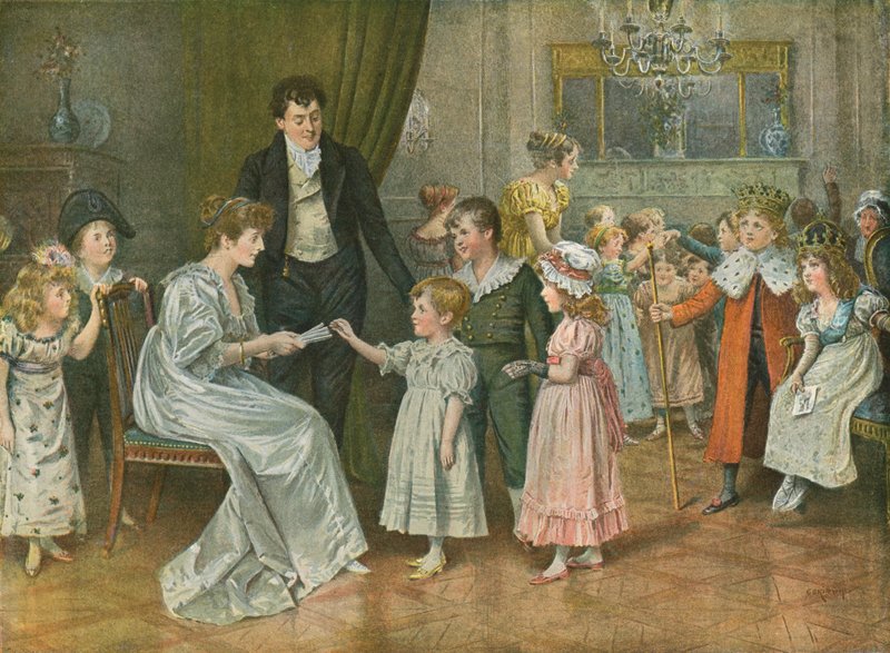 On İkinci Gece: Çocuk Partisi. On İkinci Gece Karakterleri için Kura Çekme by George Goodwin Kilburne