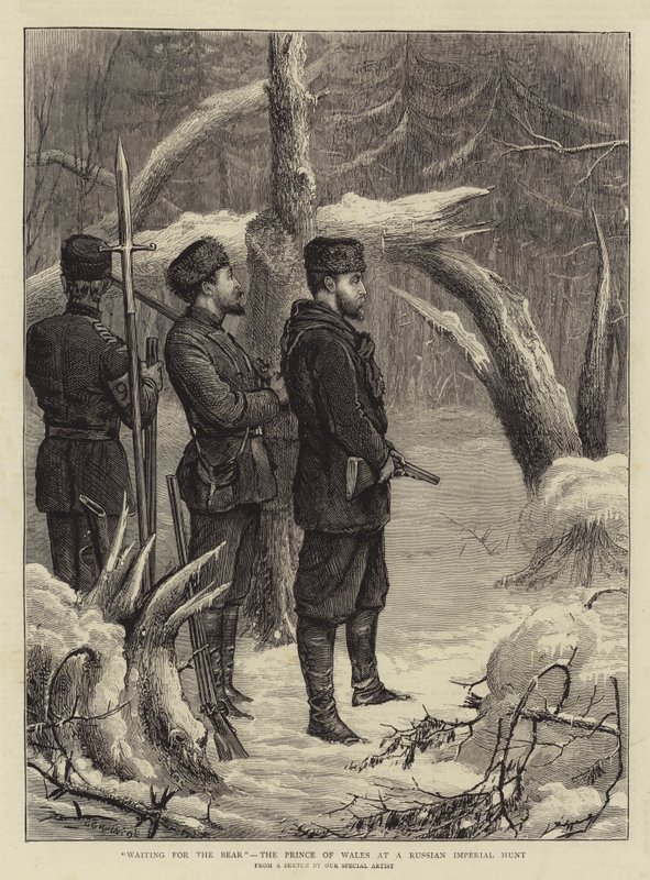 Galler Prensi Ayı'yı Rus İmparatorluk Avında Beklerken by George Goodwin Kilburne