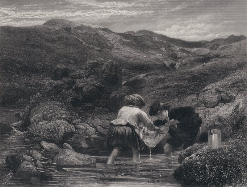 Robert Burns tarafından Auld Lang Syne için illüstrasyon (gravür) by George Harvey