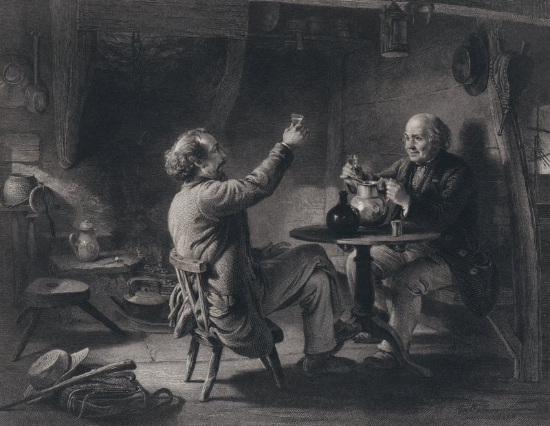 Robert Burns tarafından Auld Lang Syne için illüstrasyon (gravür) by George Harvey