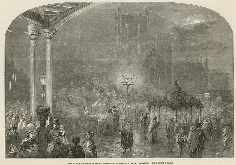 Noel arifesinde Borough Market, Londra, by George Haydock Dodgson