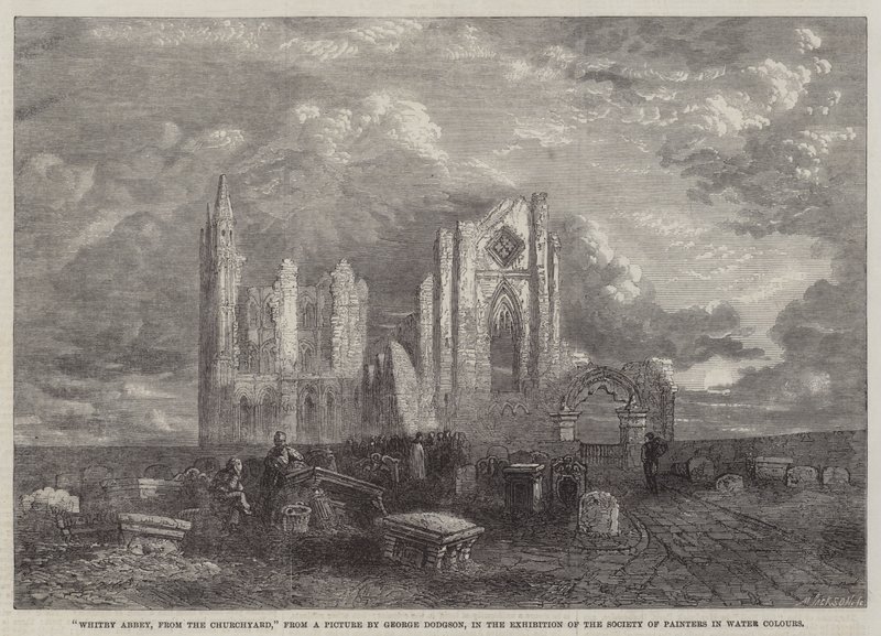 Sulu Boya Ressamlar Derneği Sergisinde Churchyard'dan Whitby Manastırı by George Haydock Dodgson