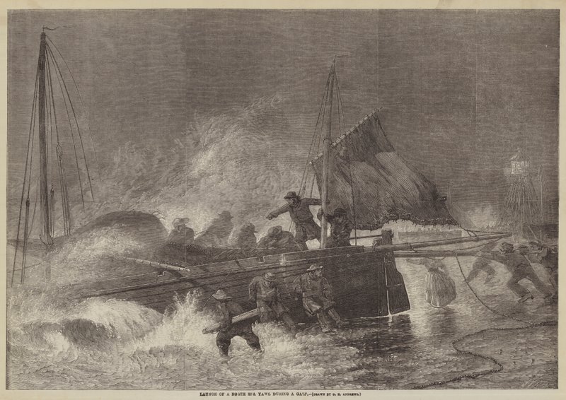Bir Fırtına Sırasında Kuzey Denizi Yawl'ın Fırlatılması by George Henry Andrews
