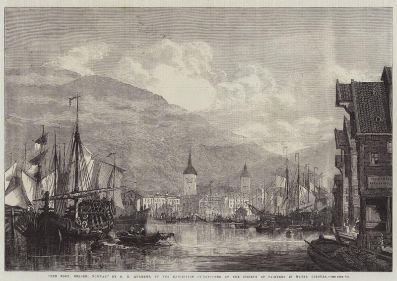 Liman, Bergen, Norveç by George Henry Andrews